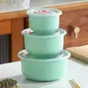 Juego de recipientes herméticos de paja de trigo para alimentos secos, verduras y frutas, tamaño grande, mediano y pequeño, con tapa, recipiente hermético de plástico portátil