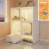 Gaiola para Gatos para Uso Doméstico Interno com Banheiro Integrado Casa de Gato Vila de Gato Espaço Livre Super Grande Um Quarto Uma Sala de Estar Um Banheiro