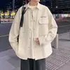 Chaqueta hombre primavera y otoño nueva marca de moda cuello de camisa suelto ropa de trabajo top ropa de hombre académico adolescente abrigo casual