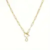 Corrente de Colar com Clasp Ot de 26 Diamantes Brilhantes em Formato de Letra, Venda Quente Transfronteiriça, Colar Simples e Elegante, Dropshipping