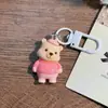 Pingente Animal Colorido de Primavera em Desenho Animado, Chaveiro Branco Simples Versátil, Acessório Fofo de Coelho para Mochila de Estudante