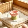 Tazón para Gato con Forma de Flor de Cerámica de Tulipán, Tazón Elevado para Mascotas, Antiderrames, Protección del Cuello, Previene el Ennegrecimiento de la Barbilla, Tazón para Perros para Gatos y Perros Pequeños