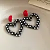 Pendientes Redondos de Color Contrastante Estilo Retro Hong Kong para Mujer, Pendientes de Moda Elegantes Estilo Vacacional, Pendientes Elegantes de Gama Alta para Mujer
