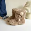 Botas Peludas Estilo Coreano para Meninas, Botas de Algodão Ursinho Fofo, Novo Estilo Inverno 2025, Botas Curtas Quentes Macias para Bebês Meninas