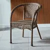 Silla Exterior de Mimbre Reclinable Individual Moderna Tejida de Ocio para Hogar Balcón Jardín para Personas Mayores Silla con Reposabrazos para Exterior