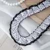 2.5cm Encaje Plegado de Lunares de Doble Capa Adornos Accesorios Materiales Hechos a Mano para DIY Cinta Accesorios para el Cabello Decoración para Portatarjetas