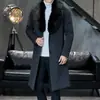 Gabardina para Hombre de Longitud Media Estilo Coreano Ajustada Atractiva Nueva Llegada 2020 Abrigo de Lana a la Moda Británica Chaqueta de Otoño