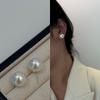 Más fáciles para combinar el mismo estilo de Match Blogger Pendientes de Perlas Rosadas Shijia Redondos Aguja de Plata Esterlina S925 Pendientes Clips para Orejas Estilo Ins para Mujer