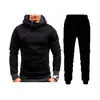 Novo suéter com capuz e zíper oblíquo outono e inverno masculino europeu e americano conjunto de suéter com capuz