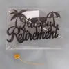 Papel con Purpurina Negro Tarjeta Inserto para Pastel Fiesta de Jubilación Tarjeta Troquelada Bandera para Pastel Fiesta de Despedida de Jubilación Fábrica Stock Listo
