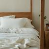 Conjunto de Quatro Peças Estilo B&B Cor Lisa Simples Toque de Cânhamo Algodão Aba Larga Bordado Adequado para Todas as Estações Capa de Edredom Roupa de Cama 1,8m