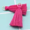 Punto al por mayor 20 colores 3cm marcapáginas de ropa pin colgante anillo de tracción de aleación color sólido mini algodón poliéster borla pequeña fábrica