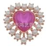 Fabricantes transfronteiriços coração pérola flor placa fivela de diamante joias DIY fundo plano liga em forma de coração laço acessórios de bolsa