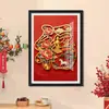 [Tecido de Algodão Importado] Mona Lisa Cruz Bordada Real Cavalo Traz Ouro Fortuna Pintura Chinesa Paisagem Sala de Estar Bordado à Mão