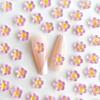 Nueva joyería para uñas de florcitas pequeñas transparentes de hielo Joyería para uñas de florcitas pequeñas de color claro japonés Funda de teléfono Pasador DIY