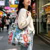 Bolsa de Compras Ecológica con Estampado de Dibujos Animados Linda Bolsa de Compras de Verduras para Mamá Gran Capacidad Plegable Portátil Estilo Femenino