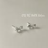 Pendientes de Plata de Ley S925 Ounihan con Pequeño y Lindo Lazo, Pendientes Dulces de Nicho de Lujo Ligero, Pendientes Simples y Elegantes