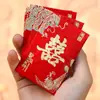 Sobres Rojos de Papel Rígido para Bloquear Puertas de Boda, Paquetes Rojos de Alta Gama con Palabras de Boda, Bolsas Pequeñas de Sobres Rojos, Suministros de Boda al por Mayor