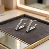 Pendientes Cuadrados de Plata 925, Simples y Elegantes, Pendientes Versátiles, Joyería de Circonita de Lujo Ligero, Accesorios de Pendientes para Mujer al por Mayor