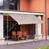 Toldo externo com logo personalizado de fábrica, instalação sem furos, marquise para loja, operado manualmente, para beirais, varandas e fachadas de lojas