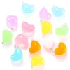 Pingente de amor de resina luminoso de gelo fofo para joias DIY, colar, pulseira, pingente decorativo W328