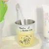 Caneca de Enxaguante Bucal Ins de Aço Inoxidável 304 Cartoon Fofo para Casais e Crianças, Simples e Estilosa para Estudantes, Alto Valor Estético, Porta-Escova de Dentes Doméstico
