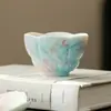 Caneca de Cerâmica com Borda de Flor de Orquídea Pintada à Mão com Esmalte Submerso Novo Estilo Chinês Caneca de Chá Doméstica Conjunto de Chá Gongfu Caneca Única para Uma Pessoa Preparar Chá