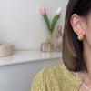 Pendientes de plata 925 con forma de C, de latón, chapado en oro auténtico, con diseño de cuerda de cáñamo, estilo europeo y americano.