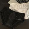Ropa Interior Sexy de Satén con Encaje para Mujer, Entrepierna de Algodón Puro, Verano Fino Transpirable de Cintura Media, Calzones sin Costuras para Niñas