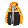 Chaqueta tres en uno estilo montaña para otoño e invierno, clásica con capucha, cortavientos, impermeable, resistente a los arañazos, chaqueta duradera para deportes al aire libre