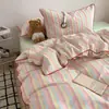 Conjunto de Roupa de Cama de Algodão 100% Puro Grau Materno e Infantil Classe A Conjunto de Quatro Peças Lençóis de Algodão Puro Capas de Edredom Lençóis com Elástico Conjunto de Três Peças Dormitório Toque de Luxo Quarto Principal