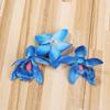 Fábrica en stock decoración de sala de estar planta de flor artificial flor de seda al por mayor decoración de boda cabeza de orquídea marfil pequeña hecha a mano