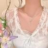 Super Hada Zirconio Hueco Mariposa Perla Collar Borla Pequeña Moda Temperamento Cadena Clavícula Accesorios para Mujer Gargantilla