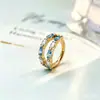 Aretes de anillo brillantes de doble capa con corte marquise de aleación de titanio F136 en dorado, Aretes para piercing labial de titanio G23 con rosca interna y circonita