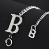 Collar de cadena con letra B de acero de titanio estilo europeo y americano para mujer, celebridad de internet, temperamento simple, todo a juego, cadena para el cuello hip-hop, cadena para la clavícula