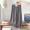 Nuevos Pantalones de Pierna Ancha de Seda Hielo para Niñas Primavera y Otoño Niños Medianos y Grandes Pantalones Casuales Pantalones Sueltos para Casa Pantalones Rectos de Seda Hielo