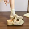Medias Pantuflas Cerradas de Suela Gruesa que Aumentan la Altura para Mujer, Nuevas Sandalias de Verano 2026 con Diseño Hueco, Sandalias Slip-On Estilo Birkenstock