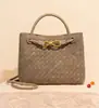Bolso de Mano Tejido para Mujer 2025 Nuevo Gran Capacidad Versátil Bolso de Hombro Cruzado Debajo del Brazo Retro Mate