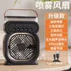 Ventilador de Aspersión con Enchufe Directo USB, Humidificación y Enfriamiento, Pequeña Luz Nocturna, Atmósfera Colorida, Aire Frío de Escritorio, Mini Portátil