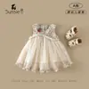 Vestido Infantil 2026 Verão Novo Estilo Vestido Princesa Bebê Menina Vestido de Um Ano Vestido com Colete de Tela