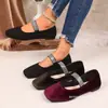 Zapatos Planos de Ante con Pedrería de Nuevo Tamaño Transfronterizos para Mujer, Cómodos de Punta Cuadrada, Boca Poco Profunda, Ligeros, para Todas las Estaciones, Zapatos de Trabajo