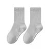 Calcetines Infantiles para Primavera, Otoño e Invierno, Algodón Puro, Calcetines de Algodón Clase A, Calcetines Escolares para Niños y Niñas, Calcetines Deportivos, Sin Costuras, Antibacterianos, de Caña Media