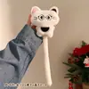 Lindo gatito de cola larga colgante peluche cielo estrellado figura de gato llavero de mochila para pareja muñeca venta al por mayor