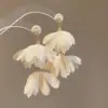 Pendientes de Borla de Flor de Perla Rosa Plateada Clavos de Oreja Pequeños Frescos Estilo Mori Accesorios de Oreja de Alta Gama Moda Venta al por Mayor
