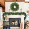 Corona Navideña de Nuevo Modelo Transfronteriza de Gran Diámetro 60cm Corona Grande Artificial Navidad Tacto Realista Decoración Verde Artificial
