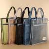 Bolsa de malla para examen Bolso tote de un hombro Bolsa para tutor Bolsa con cremallera Archivo A4 datos Malla transparente capacidad