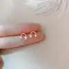 Pendientes de Lujo Ligero Compactos con Microincrustaciones de Perla y Circonita con Lazo y Forma de Arco Sonriente Pendientes Sencillos Venta al por Mayor