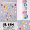 Adesivos de Unha Florzinhas Coloridas em Relevo 5D Tridimensionais Versáteis Margarida Fresca Adesivos de Arte para Unhas DIY Acessórios Modelo Sl