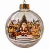 Nuevo producto transfronterizo: bola de cristal, adorno de bola transparente de muñeco de nieve para árbol de Navidad, decoración de ambiente festivo para el hogar