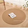 Alfombra Tejida Redonda de Algodón y Lino Minimalista Nórdico, Alfombra de Color Sólido Estilo Japonés para Mesa de Café en Sala de Estar, Alfombra de Mesita de Noche en Dormitorio, Alfombra para Mirador